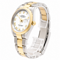 Rolex Datejust 36MM White Roman Dial 126203 Two Tone Watch
